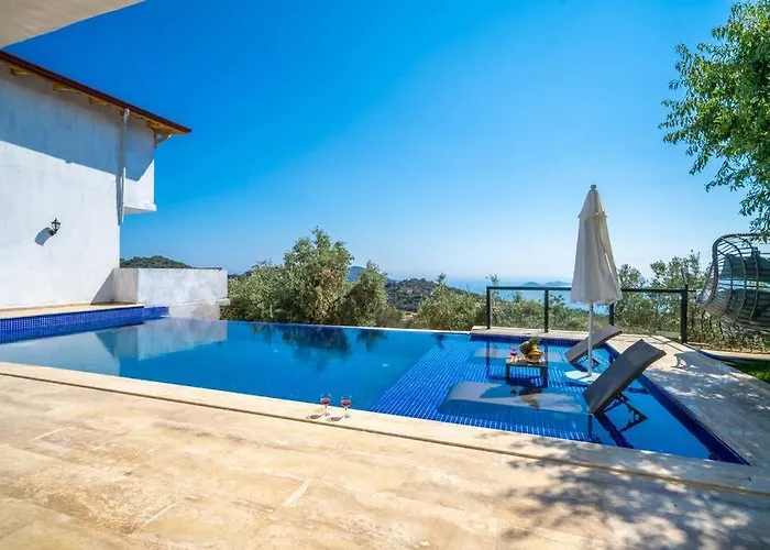 Kalkan Deniz Manzarali Havuzlu Bahceli 别墅 卡斯