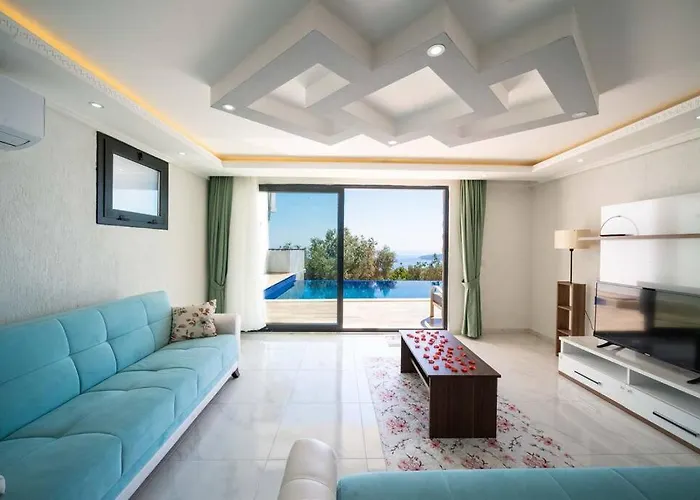 Kalkan Deniz Manzarali Havuzlu Bahceli